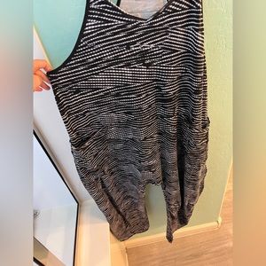 Free People hot shot onesie romper black white print M